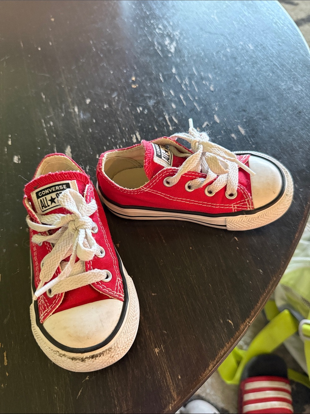 Converse Kids Red Low-Top Canvas Sneakers with White Laces